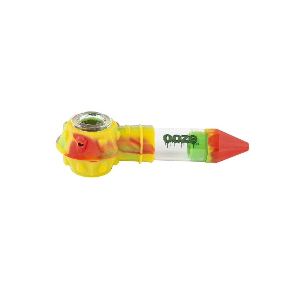 Ooze Silicone and Glass Rasta Ooze Bowser Silicone Glass Pipe