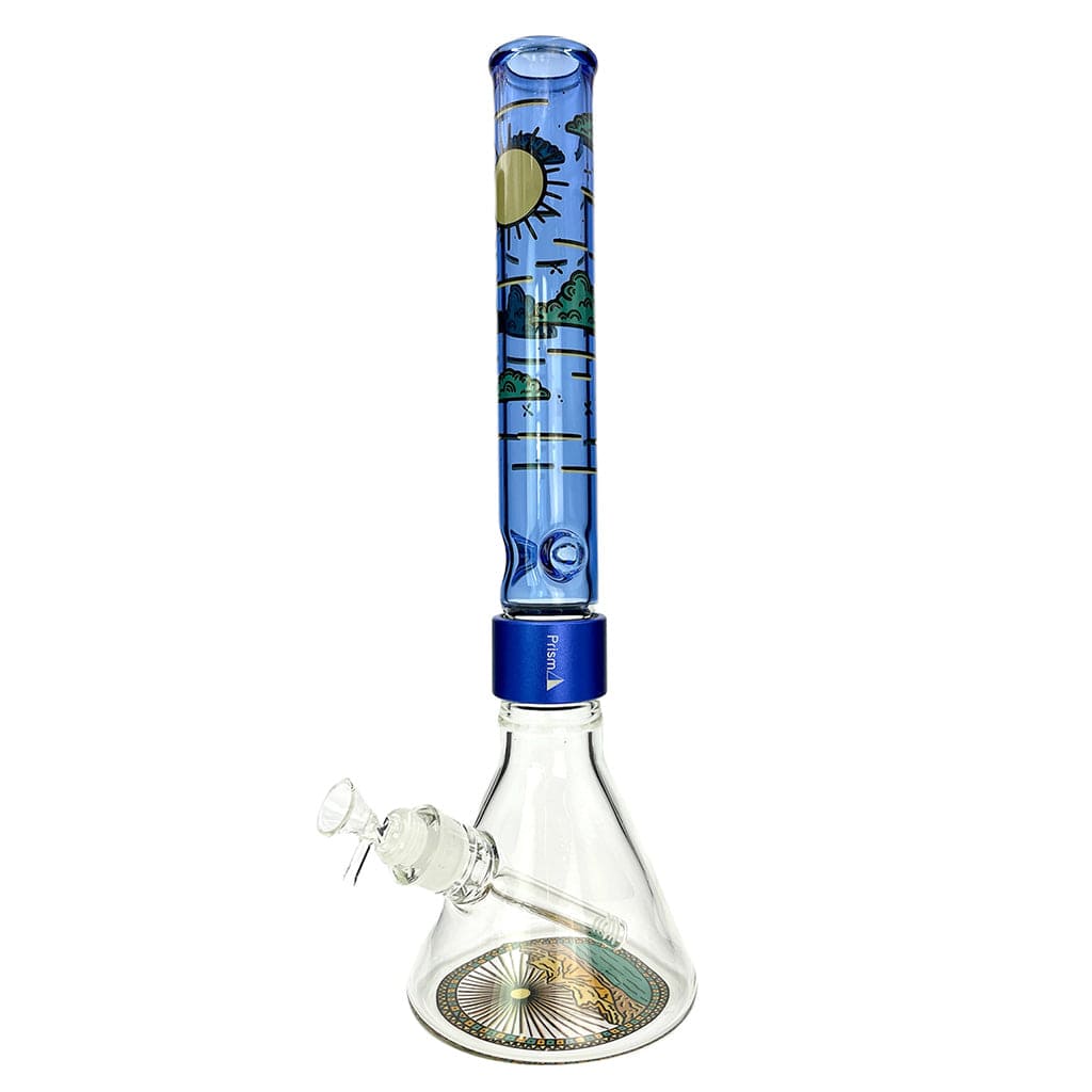 Front view of the HALO DESERT DREAM'N BEAKER SINGLE STACK, a tall glass beaker with a simple stacked design.