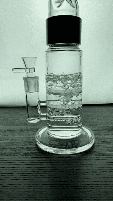 Front view of the Prism Desert Dream'N Big Honeycomb Single Stack water chamber showing stacked honeycomb percolators and a side joint against a softly lit white background