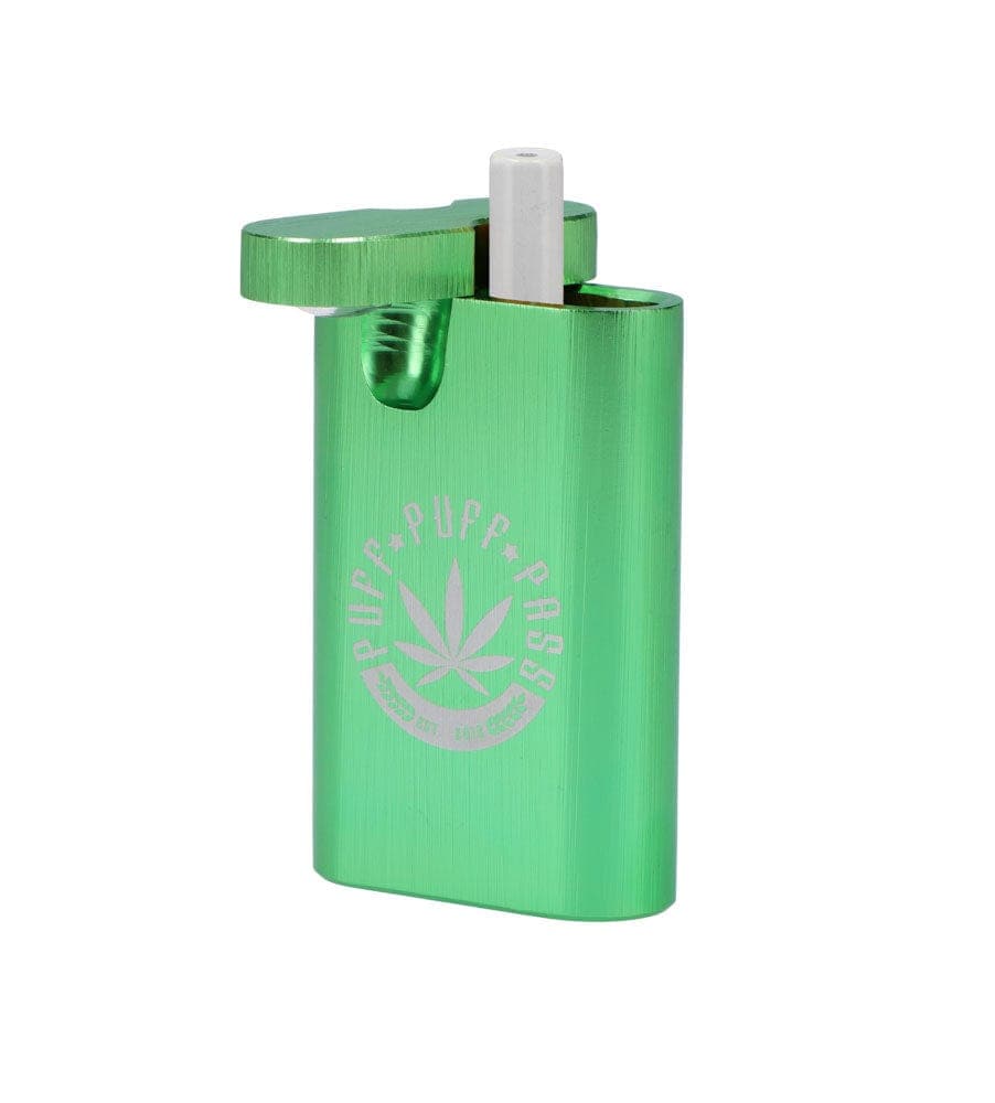 A close-up, angled view of the Aluminum Dugouts, featuring a metallic, rectangular case with a visible opening.