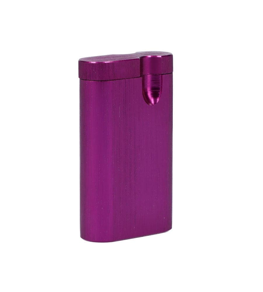 A sleek, angled studio shot of the Aluminum Dugouts, displaying its simple metallic form against a plain white background.