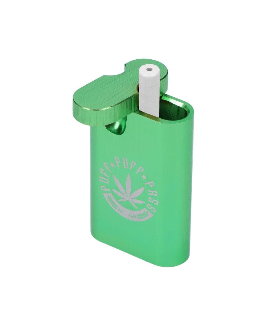 A close-up of the Aluminum Dugouts, showing a silver metal case open to reveal a dark interior, angled slightly from above.