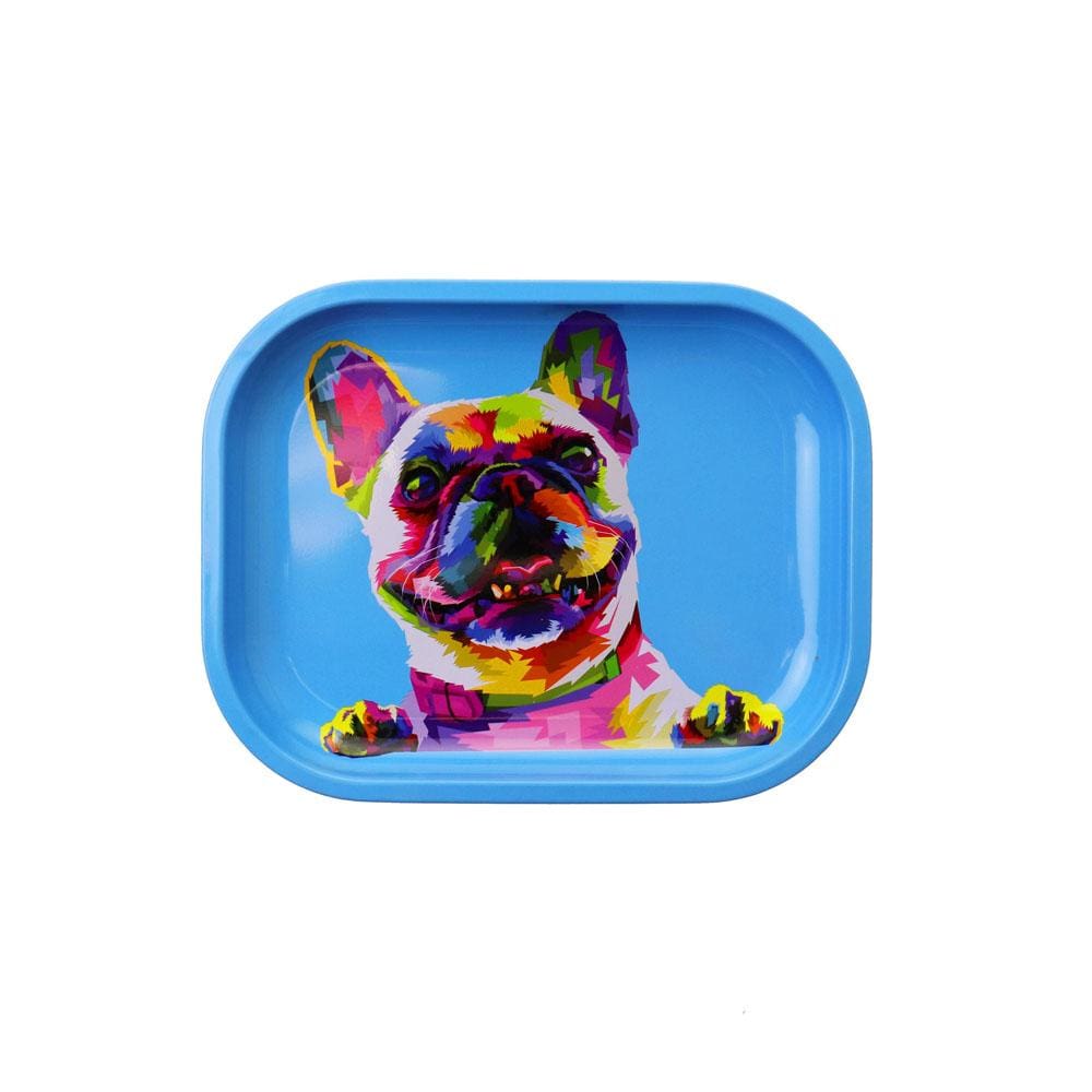 Front view of the Dog Rolling Tray, depicting a colorful dog portrait against a white background.