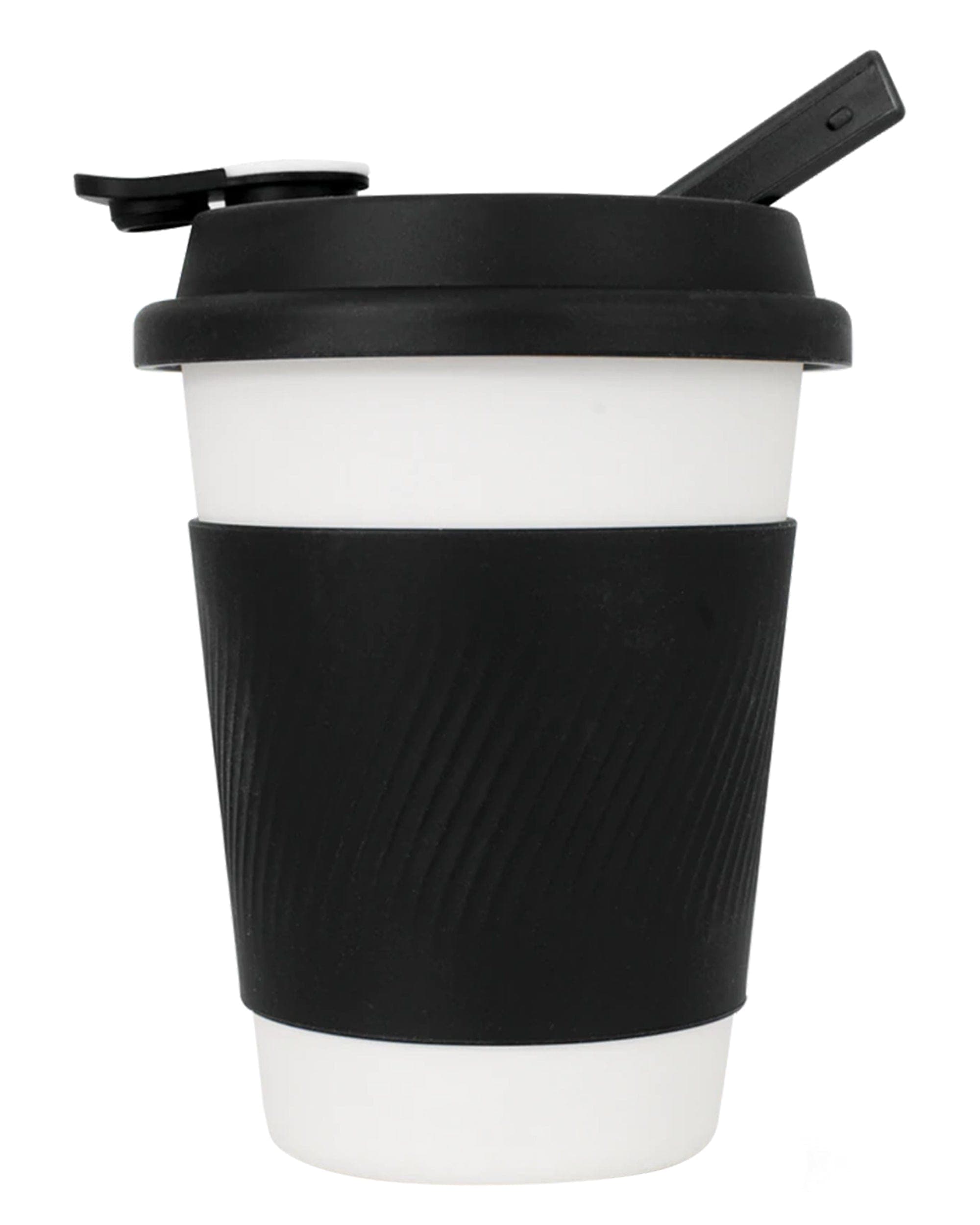 A front view of the Cupsy, showing a white, slightly angled, stackable cup.