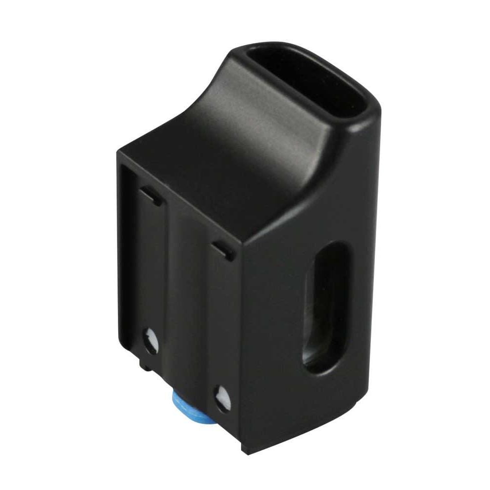 A close-up angled view of the Pulsar Shift Vaporizer mouthpiece, showcasing its black, minimalist design against a plain white background.