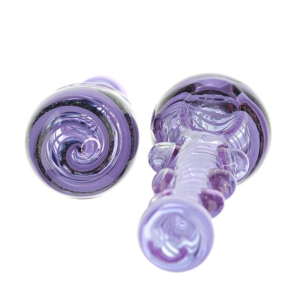 Lotus Glass Purple Dichro Swirl Spoon