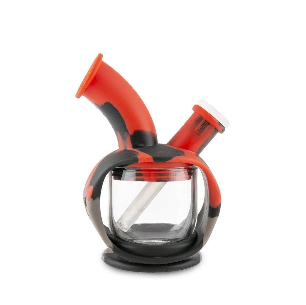 Ooze Silicone and Glass Black/Grey/Red Ooze Kettle Silicone Bubbler