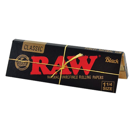 HBI Papers RAW Black 1 1/4 Rolling Papers 400-RAW-BLACK-114