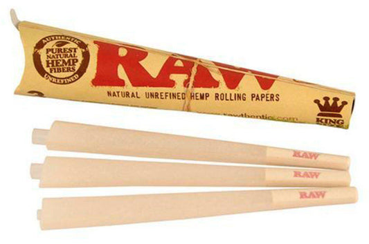 HBI Papers RAW Classic King Size Pre-rolled Cone 3 Pack