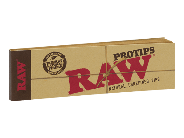 A close-up shot of the Raw Tips Pro pack, displaying twenty-one individual tips visible through the clear plastic packaging.