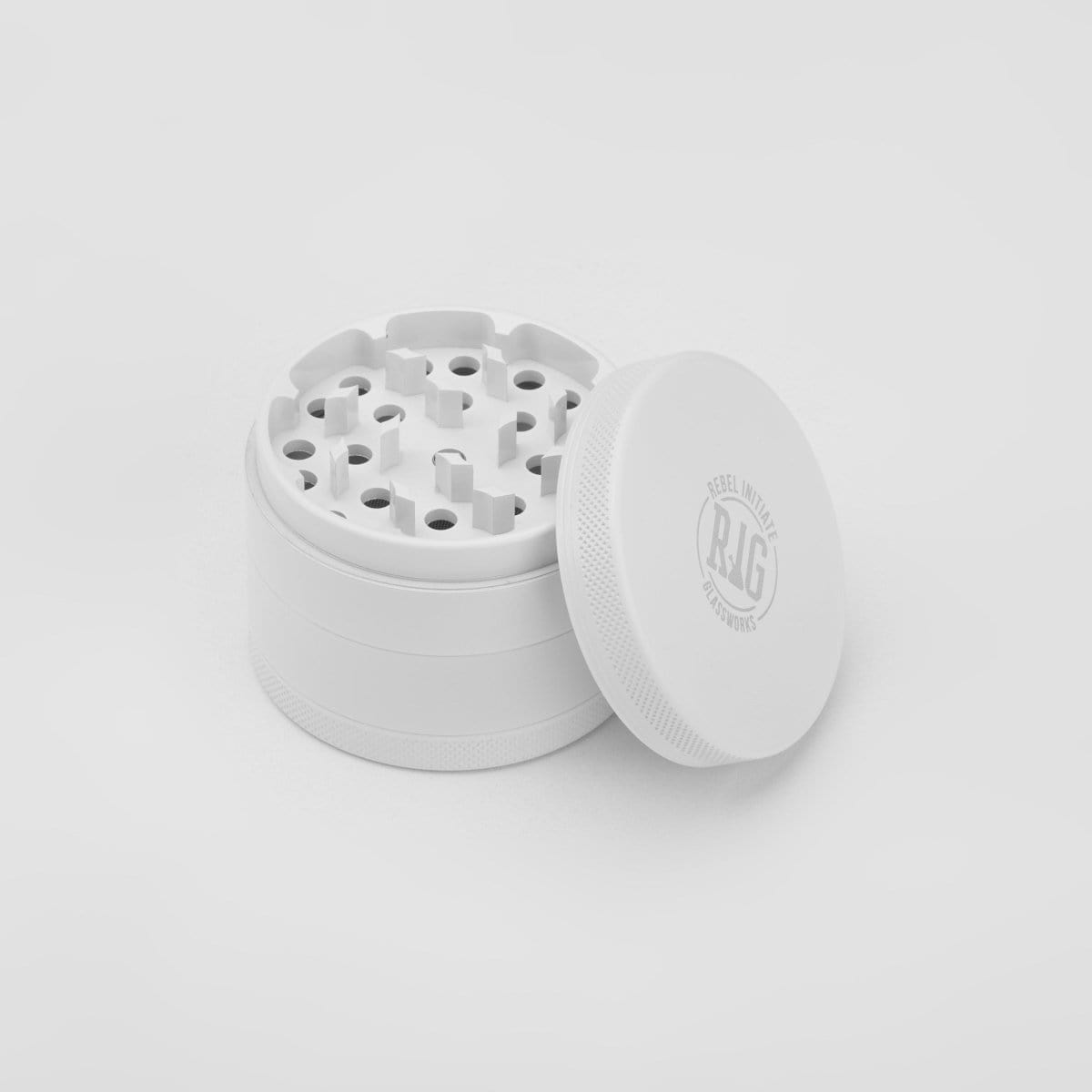 A top-down view of the 2.2" Ceramic-coated Grinder, showing its textured, circular design against a plain white background.