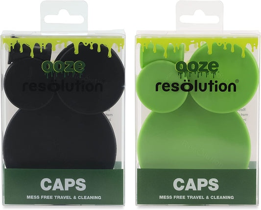 Ooze Resolution Cleaning Products Ooze Resolution Glass Cleaner Caps - 1 Large 2 Small Black/Green Bundle
