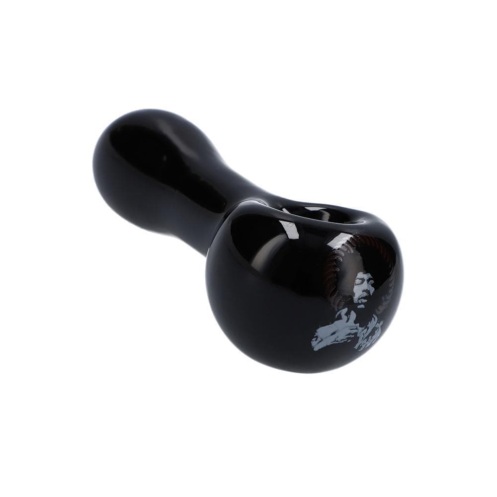 Black glass pipe with a world map design.