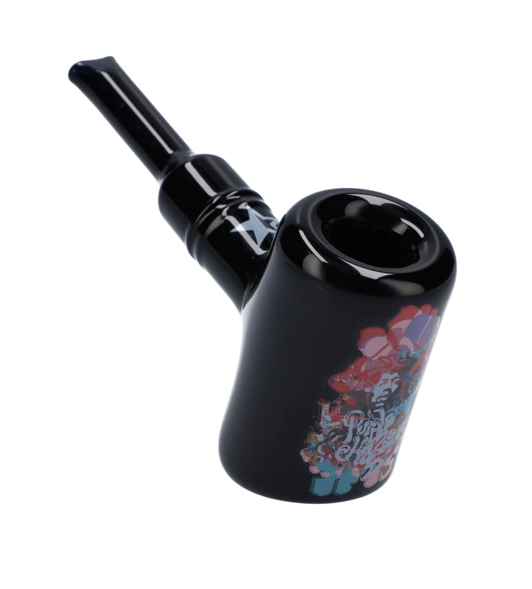 Rock Legends Hand Pipe Jimi Rainbow Haze 6" Black Hammer Sherlock Pipe