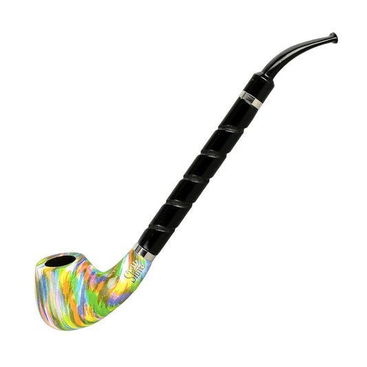 Gift Guru Pipes Pulsar Shire Pipes The Twister | Bent Brandy Spiral Stem Rainbow Wood Pipe