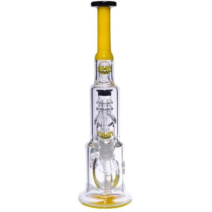 MM-TECH-USA Dabs Rigs Yellow Shortie Tube with Chandelier by M&M Tech