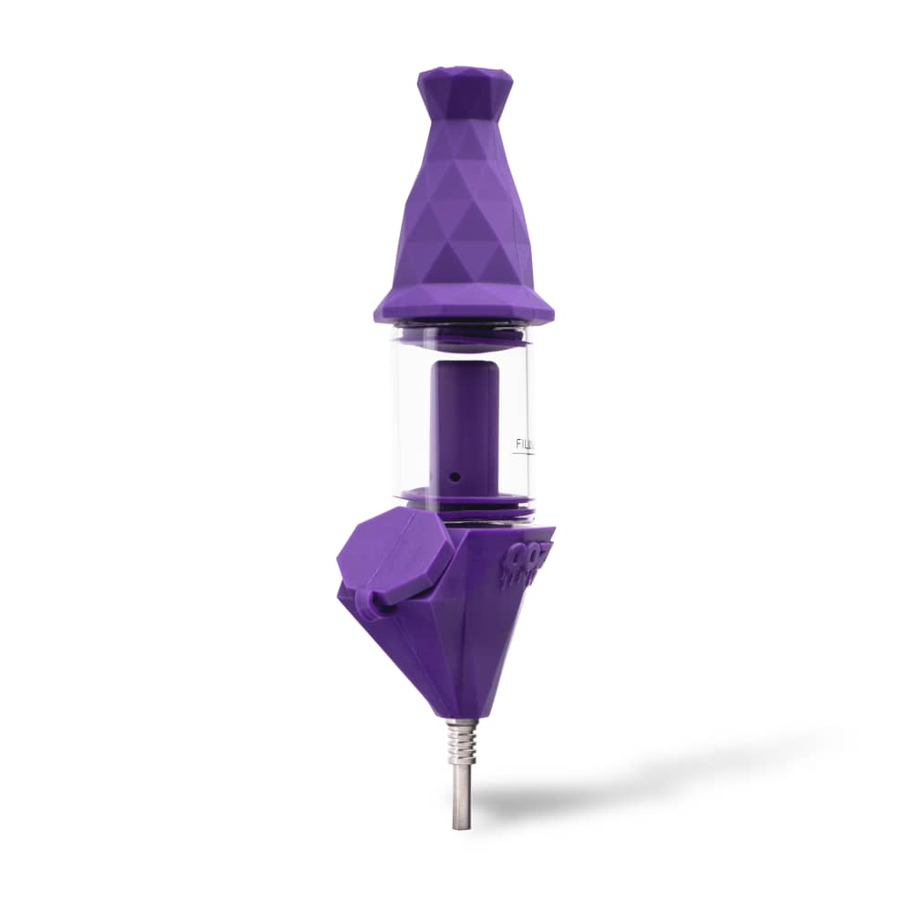 Ooze Silicone and Glass Ultra Purple Ooze Bectar Silicone Water Pipe and Concentrate Straw