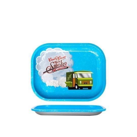 Cheech and Chong Up in Smoke Rolling Tray small Up In Smoke 40th Anniversary Blue Tray