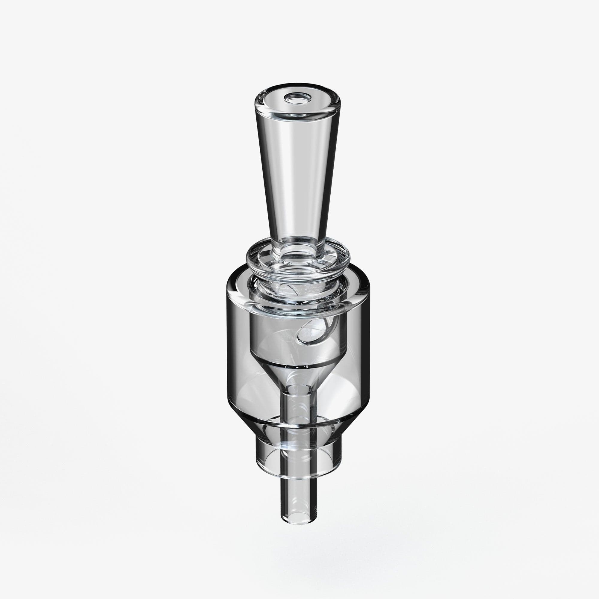A close-up, angled view of the Tandem Incycler Kit, showcasing its clear glass construction and cylindrical shape.