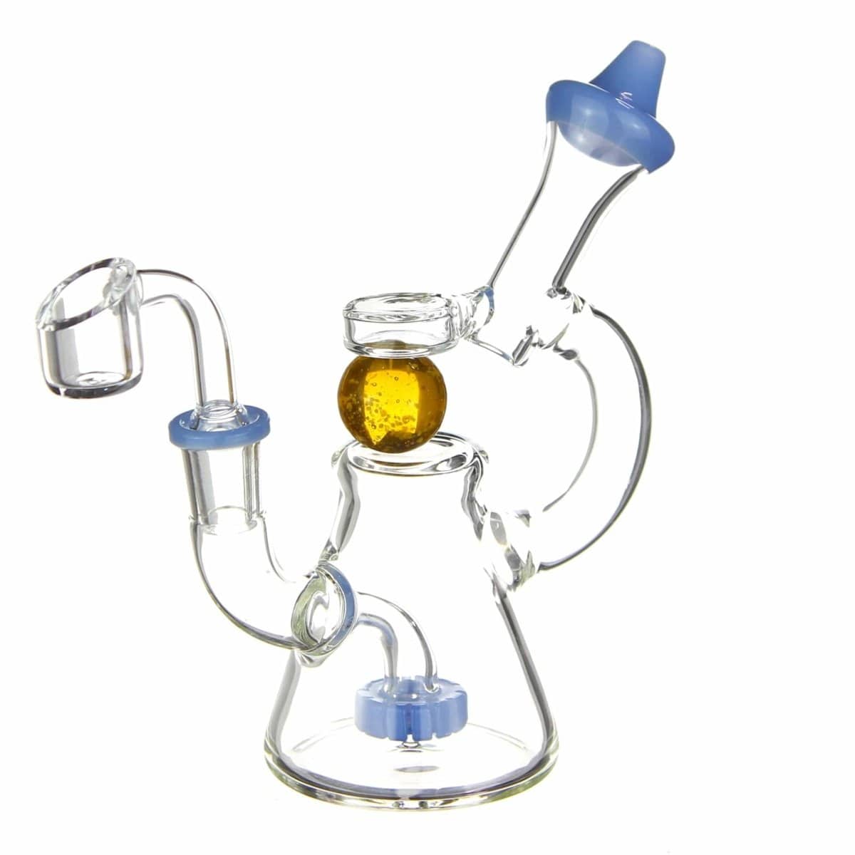 Benext Generation Glass Blue Spinning Marble Dab Rig