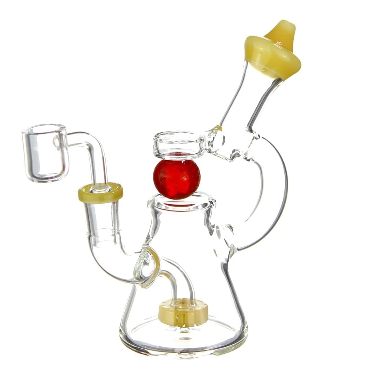 Benext Generation Glass Yellow Spinning Marble Dab Rig