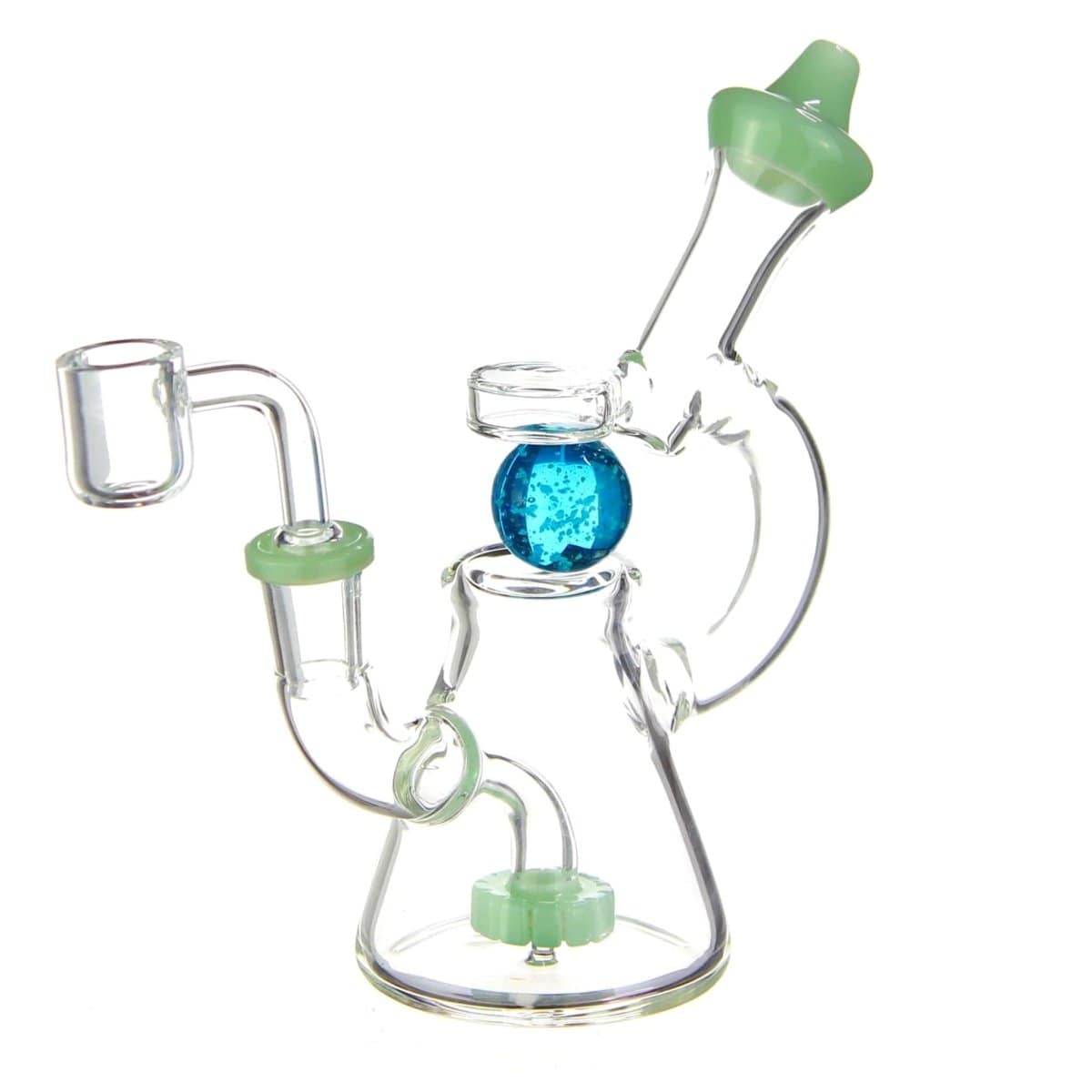 Benext Generation Glass Green Spinning Marble Dab Rig