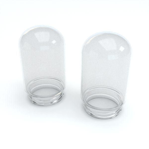 Front view of the Stündenglass Kompact Gravity Infuser, showcasing its clear glass construction and compact cylindrical shape.