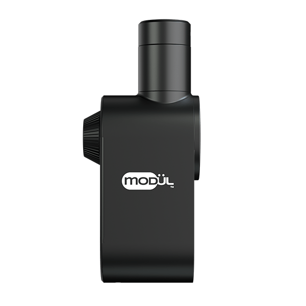 A sleek, side view of the Stündenglass Modül for Dry Material, displaying its minimalist, cylindrical design on a plain background.