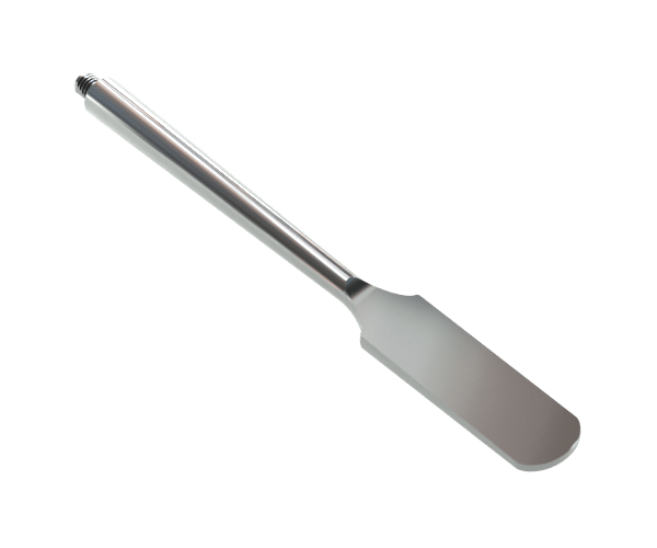 A side view of the Stündenglass Modül for Dry Material, showing its sleek, metallic cylindrical form.