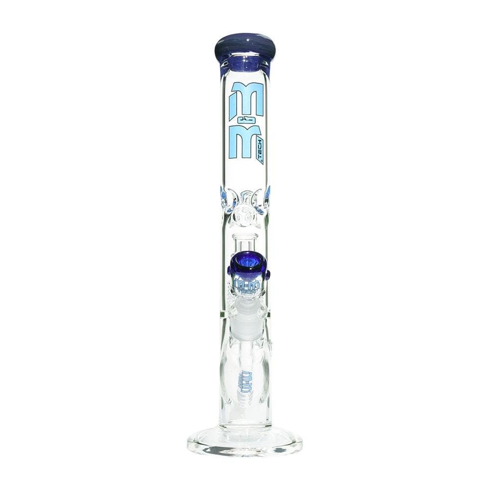 MM-TECH-USA Waterpipe Blue Straight Tube with Chandelier Percolator by M&M Tech