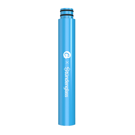 A front view of the Cookies X Stündenglass Hose Wand, showcasing its sleek, cylindrical design against a plain white background.