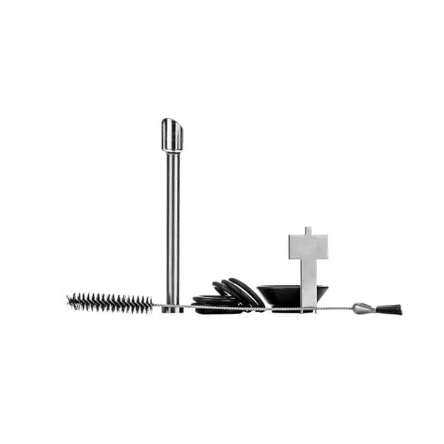 A front view of the H20G Sunpipe Stainless Steel & Glass Water Pipe with a sleek, metallic base and clear glass chamber.