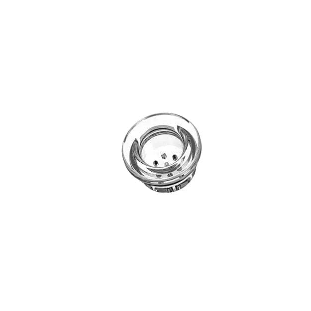 Top-down view of a small clear bowl piece centered on white background, shown for the H20G SWAP Silicone and Glass Bong.