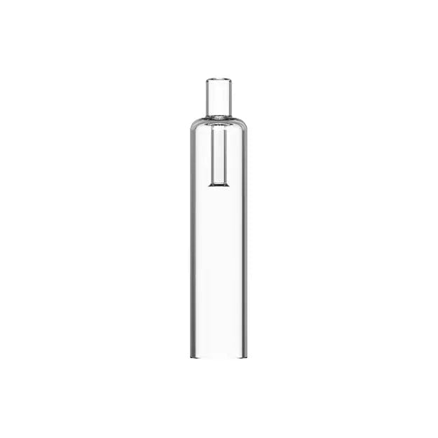 Centered front view of the H20G SWAP Silicone and Glass Bong showing a tall clear cylindrical glass chamber with an inner downstem against a white background