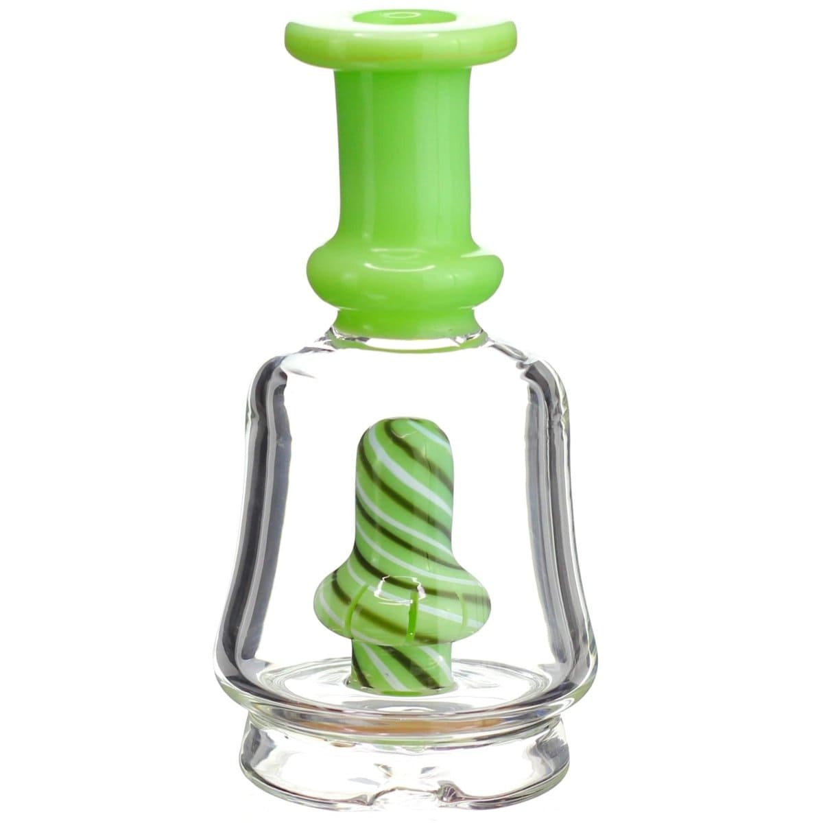 Downtown Wholesale & DI Glass Lime Swirl Showerhead Puffco Glass Attachment
