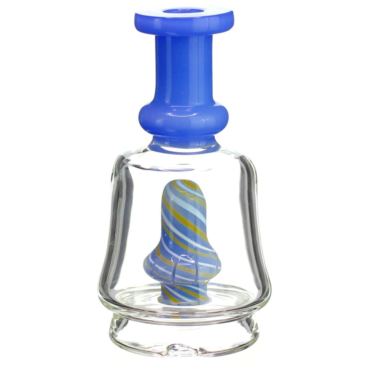 Downtown Wholesale & DI Glass Blue Swirl Showerhead Puffco Glass Attachment