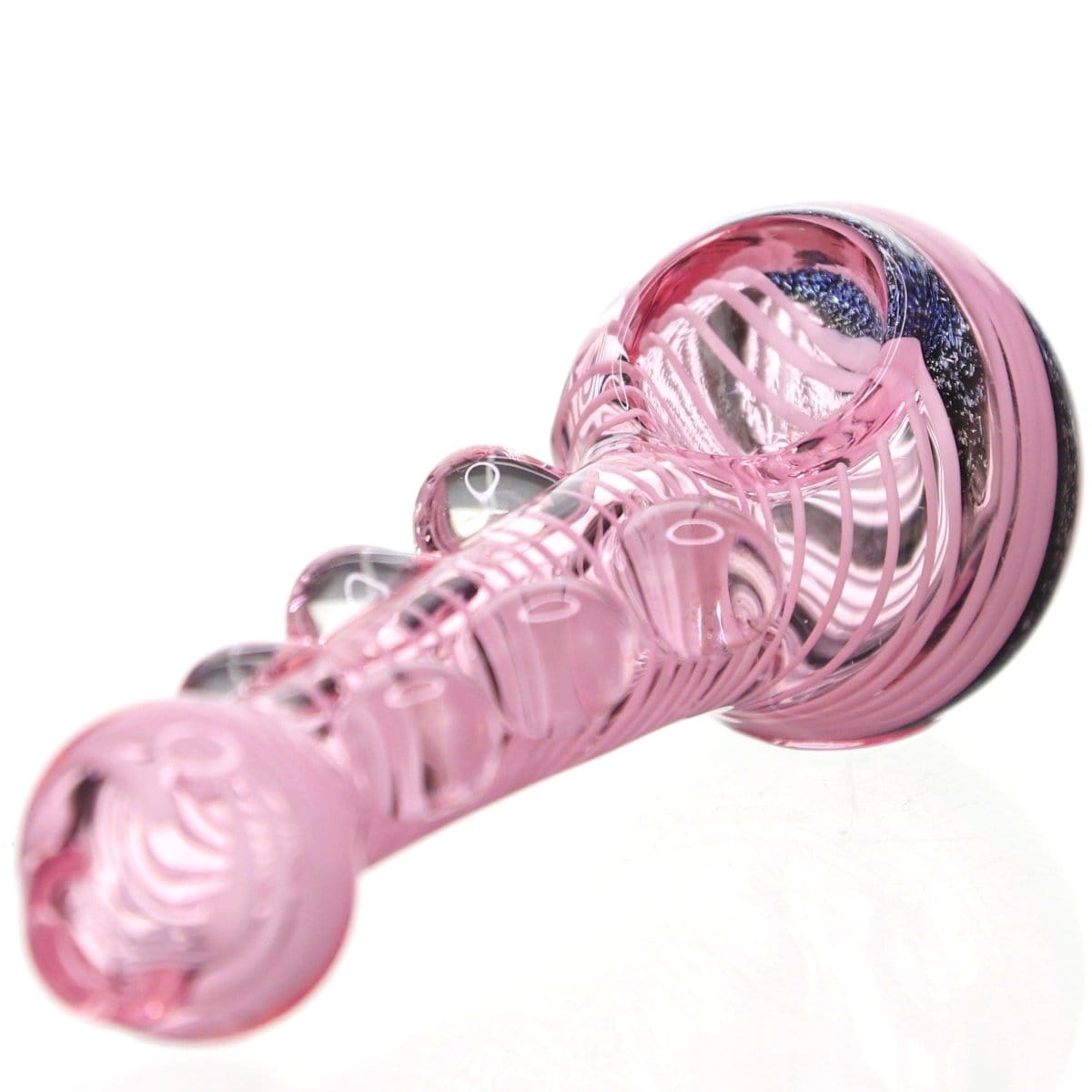 Lotus Glass Pink Dichro Swirl Spoon