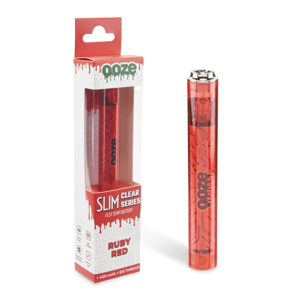 Ooze Batteries and Vapes Slim Clear Series Transparent 510 Vape Battery