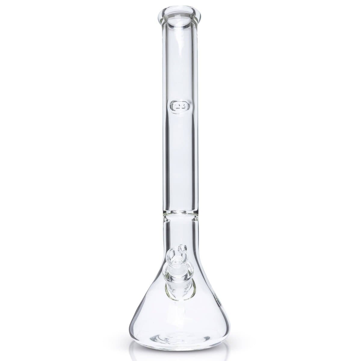 Front view of the 18 Inch Tank MAX, a clear glass beaker with a simple, cylindrical shape and visible liquid within.