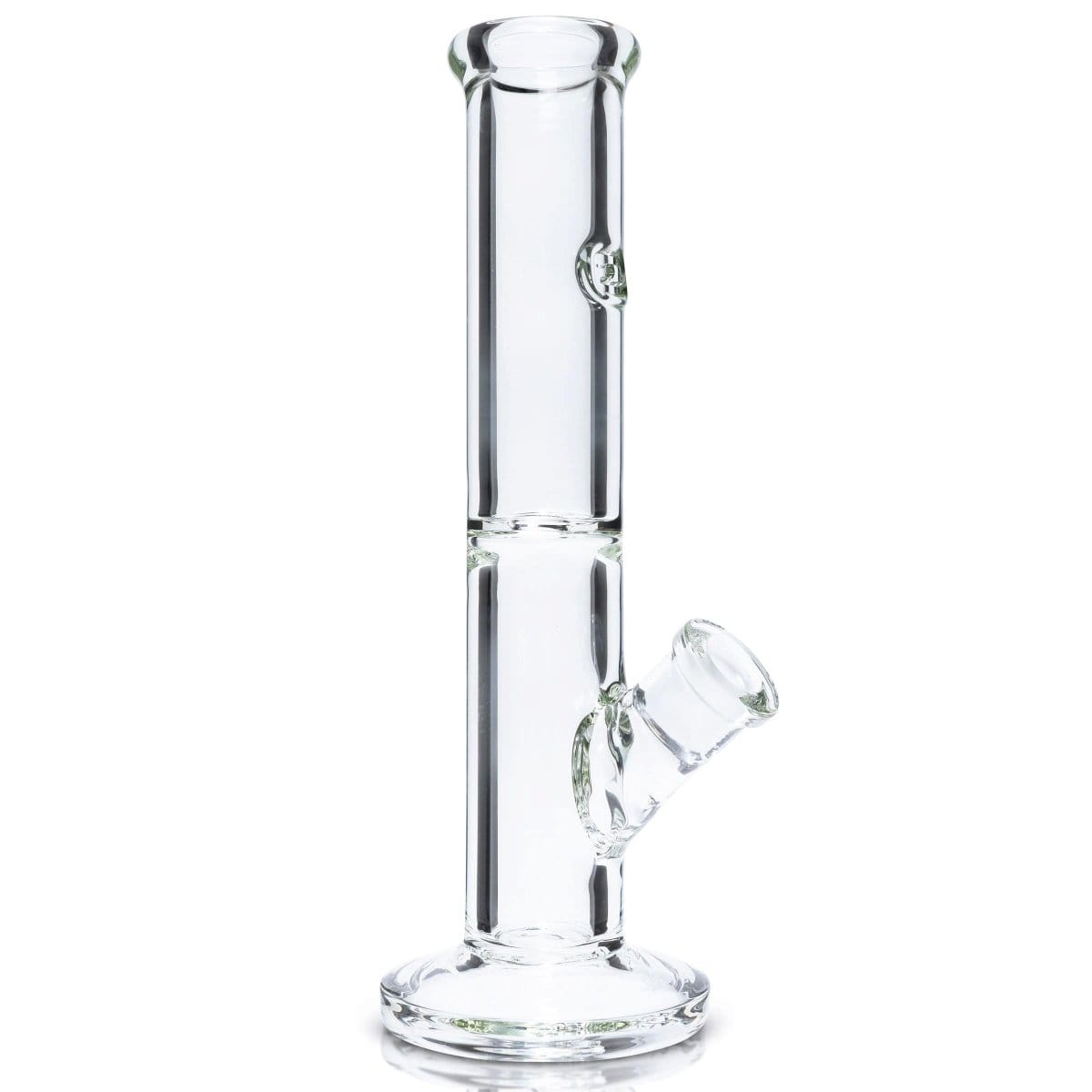A straight-on view of the 12-inch Tank Straight Tube Bundle, showing the clear glass tube reflecting on a glossy surface.