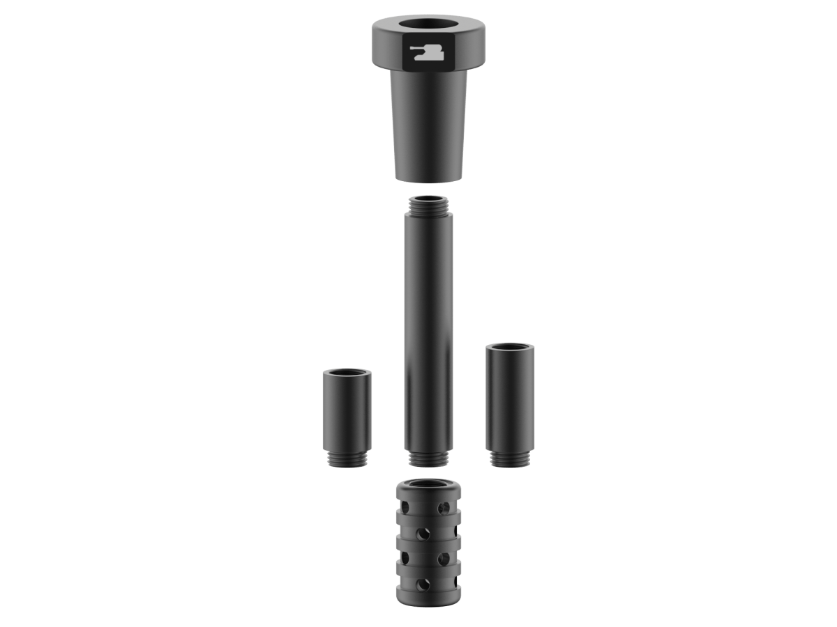 A stacked, front view of the Tank Straight Tube Bundle - 12 Inch, showcasing multiple clear glass tubes arranged vertically.