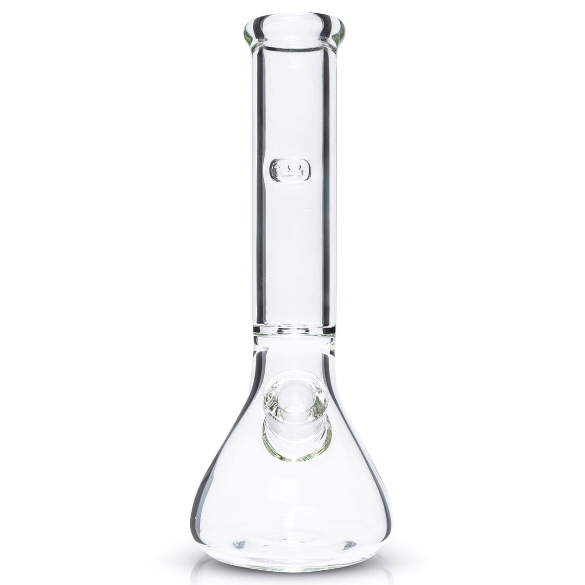 A front view of the 12-inch The Original Tank Beaker, showcasing the clear glass and classic beaker shape.