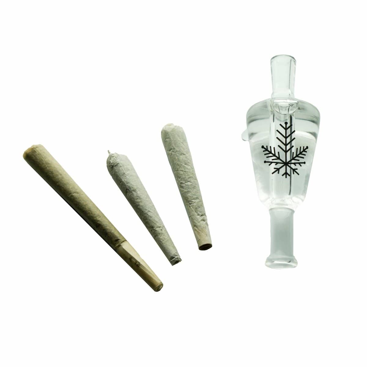 A front view of the Freeze Pipe Glycerin Blunt Tip, showing its clear glass construction and smooth, rounded tip.