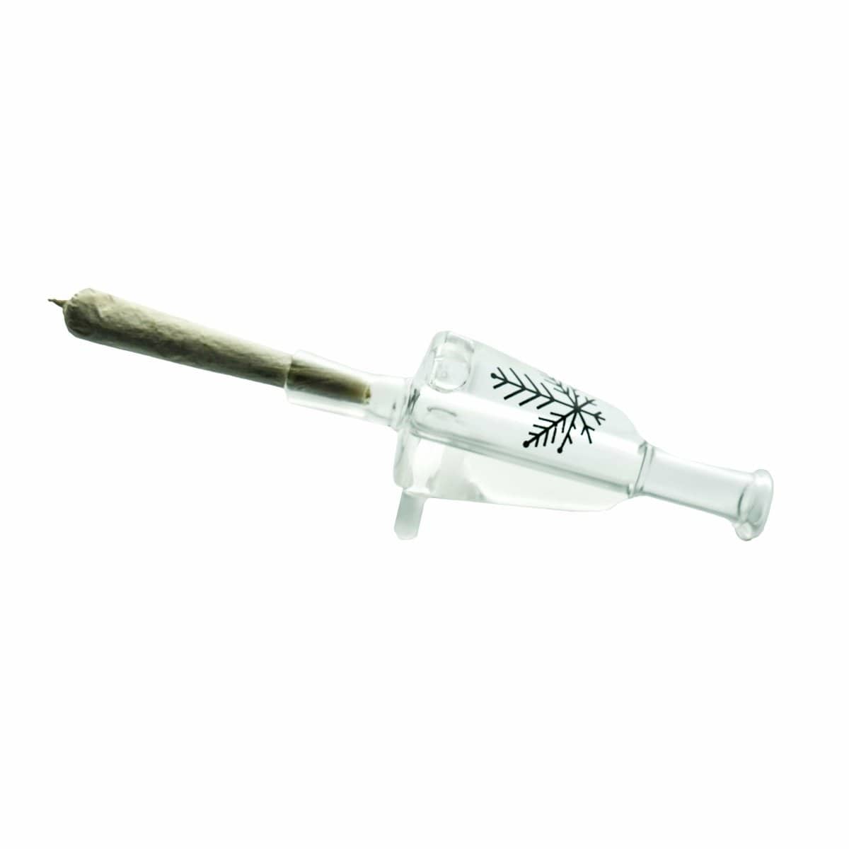 Front view of the Freeze Pipe Glycerin Blunt Tip, showing a clear glass tip with a joint visible at the end.