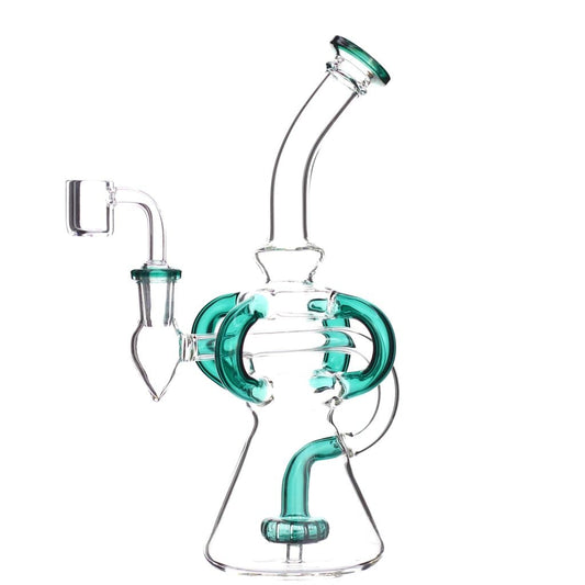 Lotus Glass Teal The Quad Arm Ripper Dab Rig CI-QUADCYCLER-TEAL