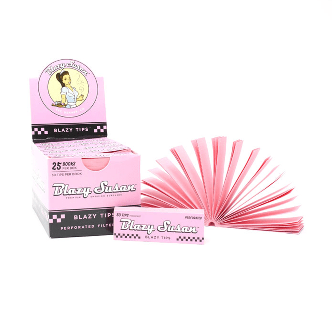 Blazy Susan Rolling Papers Pink 25 Pack Blazy Susan Filter Tips