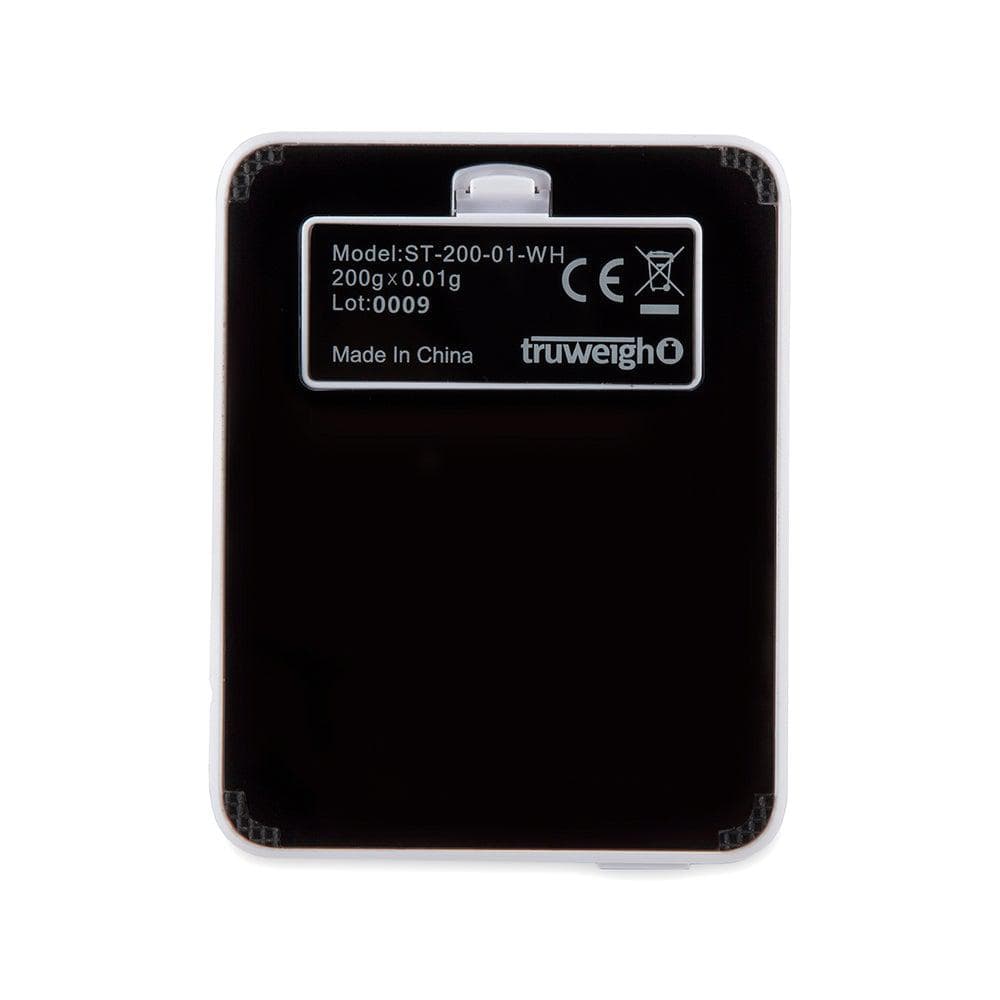 Front view of the Truweigh Storm Mini Scale 200G X 0.01G, displaying its digital screen and compact design.