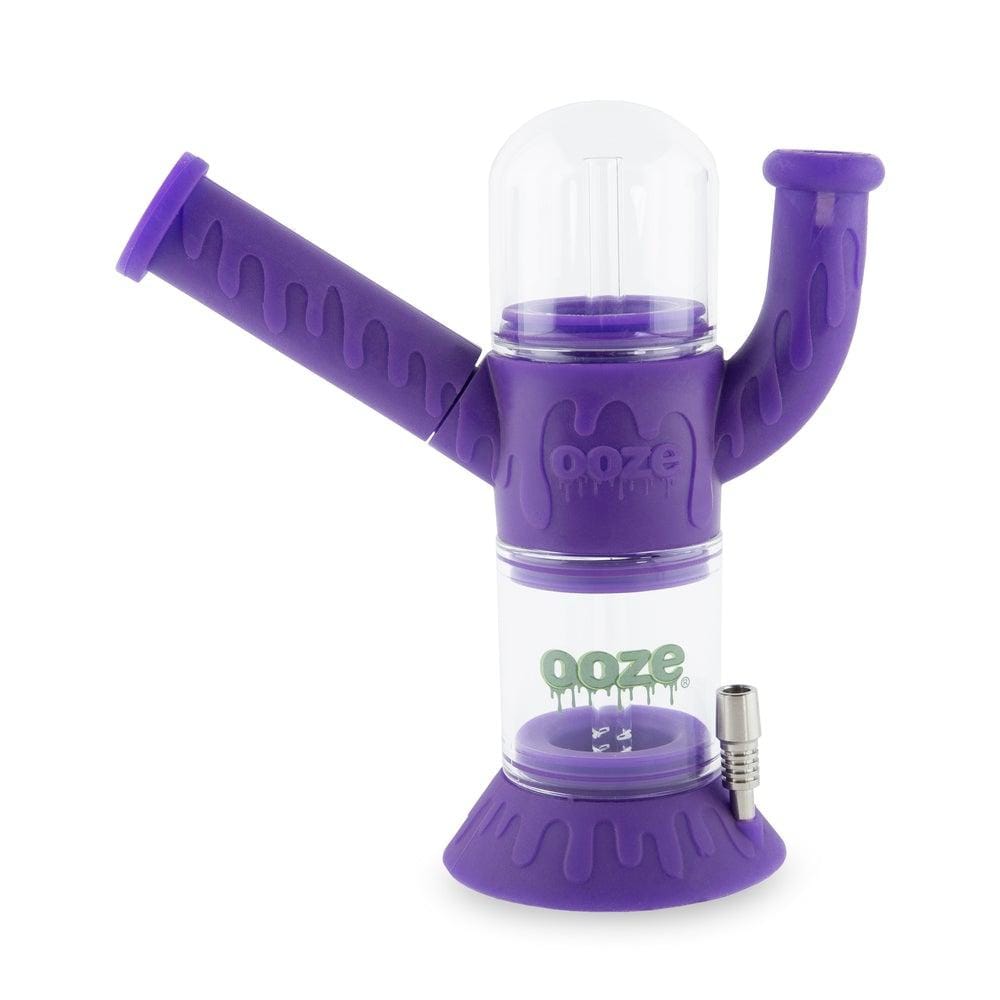 Ooze Silicone and Glass Ultra Purple Ooze Cranium Silicone 4-in-1 Hybrid Water Pipe