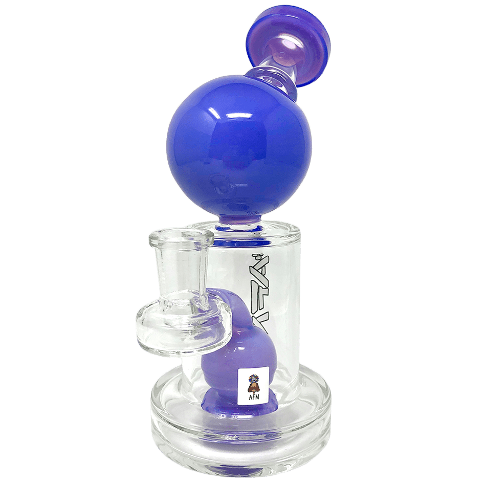 AFM Smoke Dab Rig Purple 8" Bubble Head Glass Dab Rig