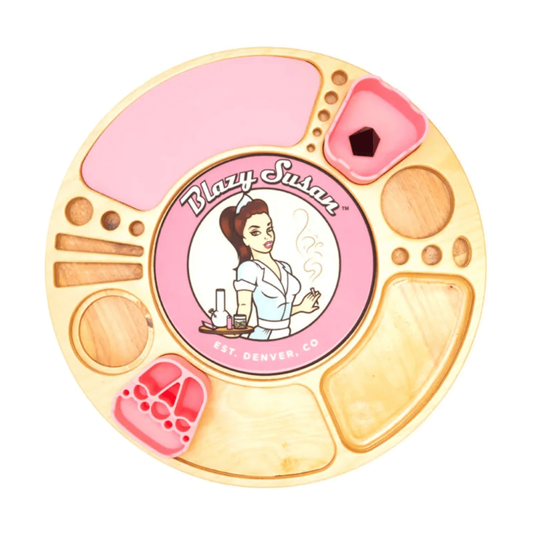 Blazy Susan Birch - Pink Blazy Susan Spinning Rolling Trays